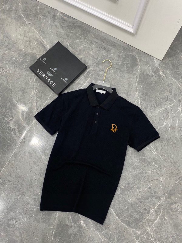 Dior [small embroidery] 2023 summer men's new lapel short-sleeved POLO shirt, customized fabric, breathable and comfortable - Image 3