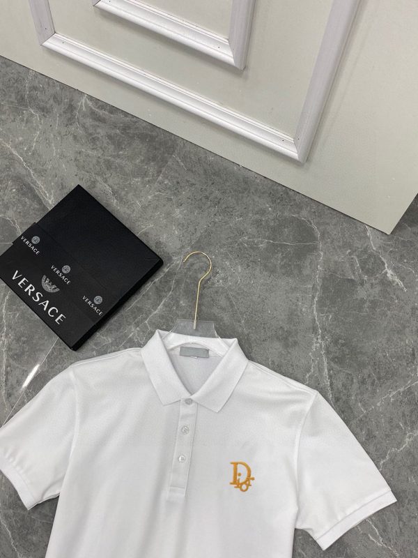 Dior [small embroidery] 2023 summer men's new lapel short-sleeved POLO shirt, customized fabric, breathable and comfortable - Image 5