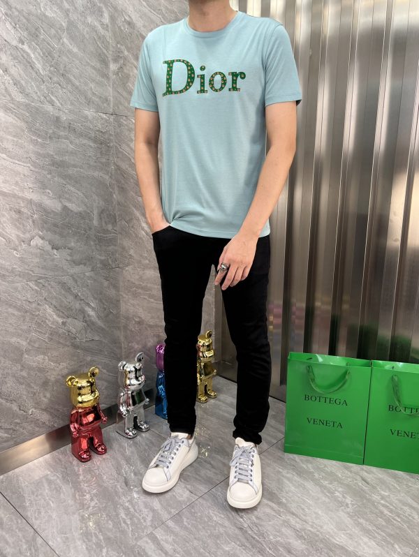 Dior/ three standard complete spring and summer new product mercerized cotton foam short-sleeved T-shirt - Image 4