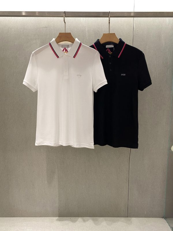 Dior/Di*ao fashion short-sleeved mercerized pearl cotton polo POLO shirt