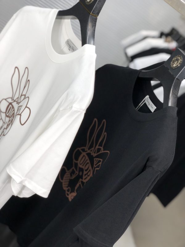 ??Dior ?️Wear more than 200 catties 2023SS spring and summer new short-sleeved T-shirt, available at the counter simultaneously, imported pure cotton fabric for customers, comfortable and breathable - Image 7
