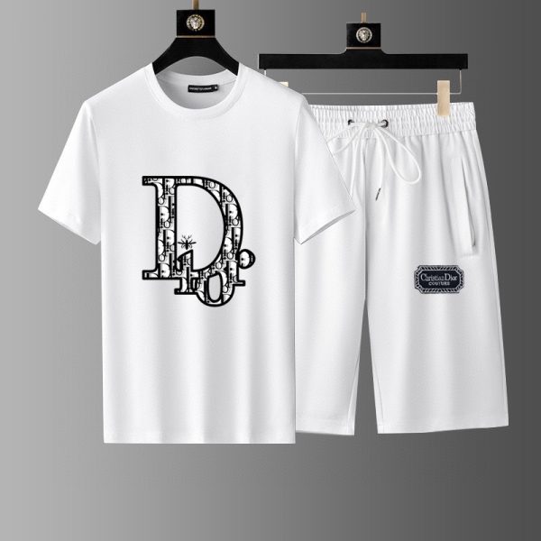 Brand [DIOR] 2023 new men's short-sleeved shorts suit! Synchronous sales on the official website! High-end version on the market - Image 3