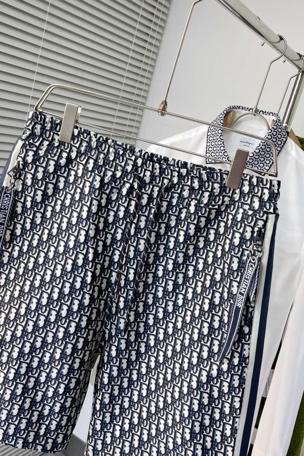 Dior/sports series shorts classic woven dior letter pattern jacquard fabric, dyed and spun, comfortable to the touch, crisp and stylish - Image 5