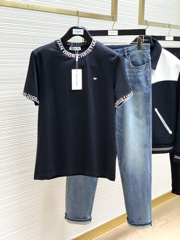 Dior Homme Jieao, 2023 summer new product, available at counters at the same time, original order, simple and fashionable round neck short-sleeved T-shirt, original imported fabric - Image 2