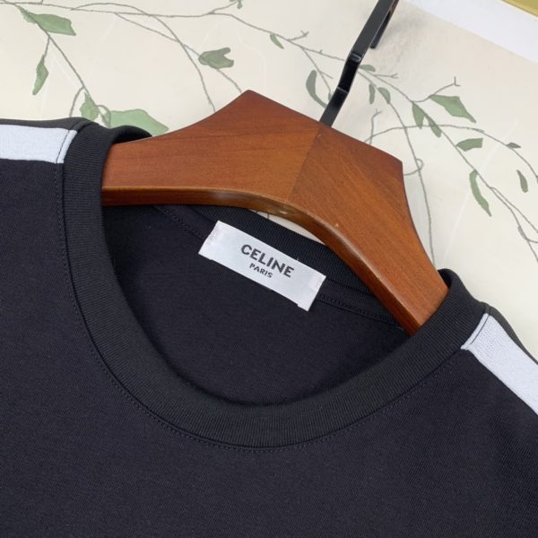 CELINE 2023 Round Neck Short Sleeve Suit Pure cotton double yarn fabric upper body will not be stuffy, smooth and comfortable skin-friendly effect is more breathable - Image 5