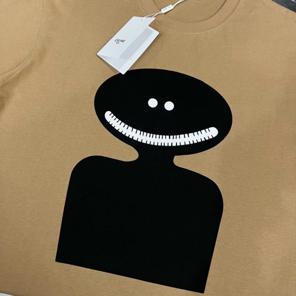 Celine smiley face print short-sleeved T-shirt 2023 new Celine couple short-sleeved update Hot new topics are very hot - Image 6