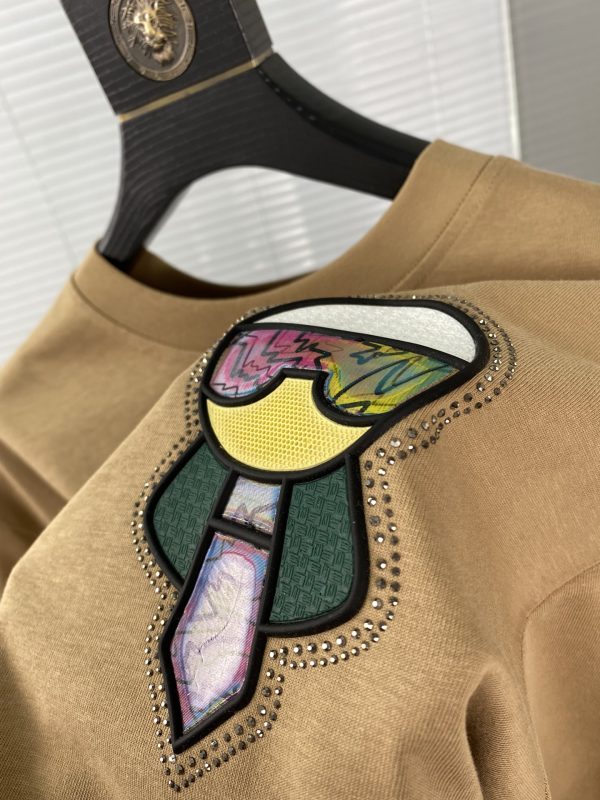 Fendi 2023ss spring and summer high-quality 260g Gucci double yarn tide brand cotton T-shirt, handicraft level - Image 7
