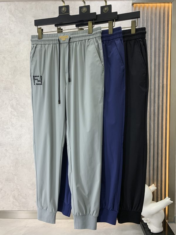 FENDI 2023 new product business casual pants, customized original exclusive fabric, comfortable and breathable fabric, elastic waist