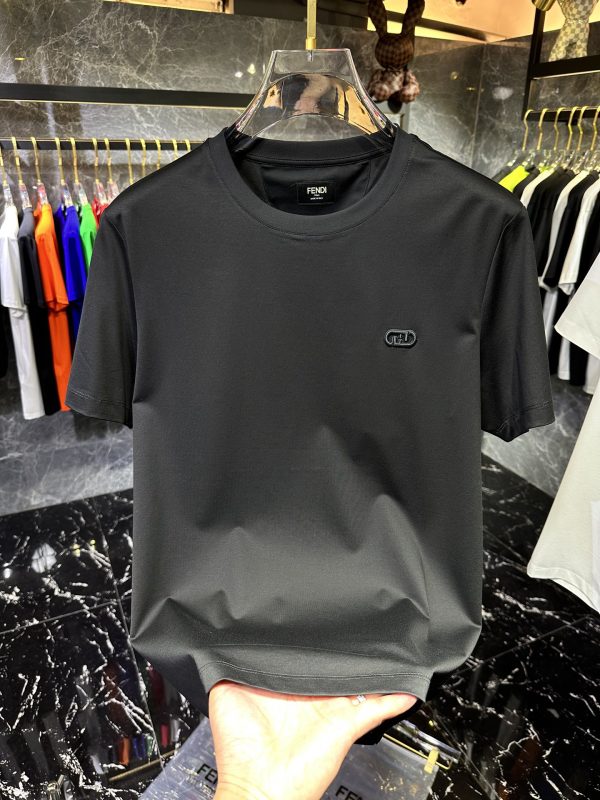 Fendi23ss counter with the same round neck short-sleeved T-shirt custom fabric The fabric is made of original elastic suede skin-friendly fabric - Image 6