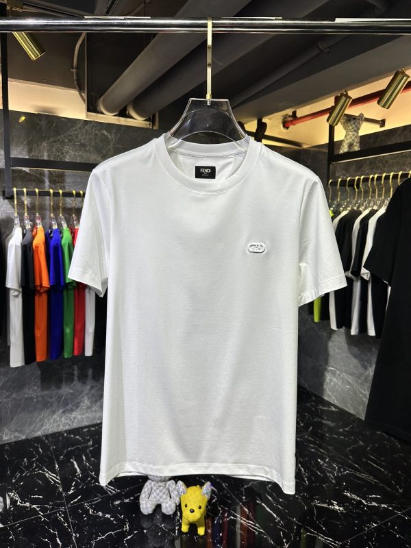 Fendi23ss counter with the same round neck short-sleeved T-shirt custom fabric The fabric is made of original elastic suede skin-friendly fabric - Image 10