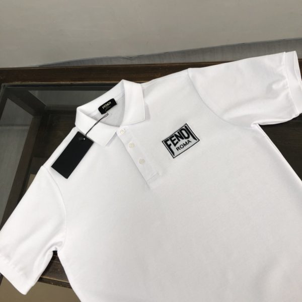 FENDI 2023 spring and summer latest, official website spring and summer new men's short-sleeved lapel polo shirt, high-end custom imported mercerized pearl cotton fabric, comfortable to wear - Image 3