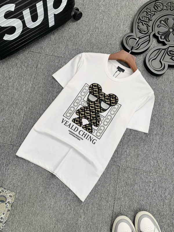 Fendi 2023 early summer new round neck short-sleeved T-shirt, simple and self-cultivating style, refuses to be exaggerated, the main materials and details are of high standards and high requirements, close to the body, comfortable and breathable