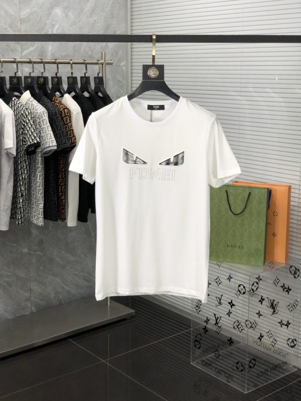 FENDI 2023AW summer new top quality counter synchronization casual short-sleeved mercerized cotton T-shirt, upper body comfortable and breathable - Image 16