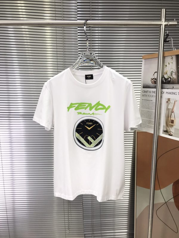 FENDI23s spring and summer new short-sleeved T-shirts are available on the official website at the same time. Chest logo logo design! Custom imported original cotton fabric - Image 10