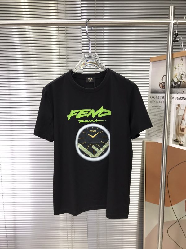 FENDI23s spring and summer new short-sleeved T-shirts are available on the official website at the same time. Chest logo logo design! Custom imported original cotton fabric - Image 9