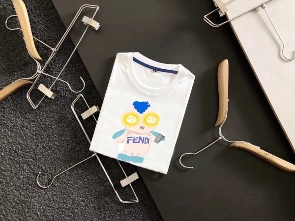 Available at Fendi counters, 2023ss spring and summer high-quality high-weight cotton European trendy short-sleeved T-shirt The latest technological requirements, the thread workmanship meets the boutique requirements - Image 9