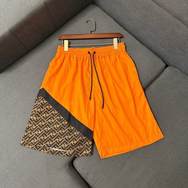 FENDI/2023 new FF letter print contrast color logo casual shorts