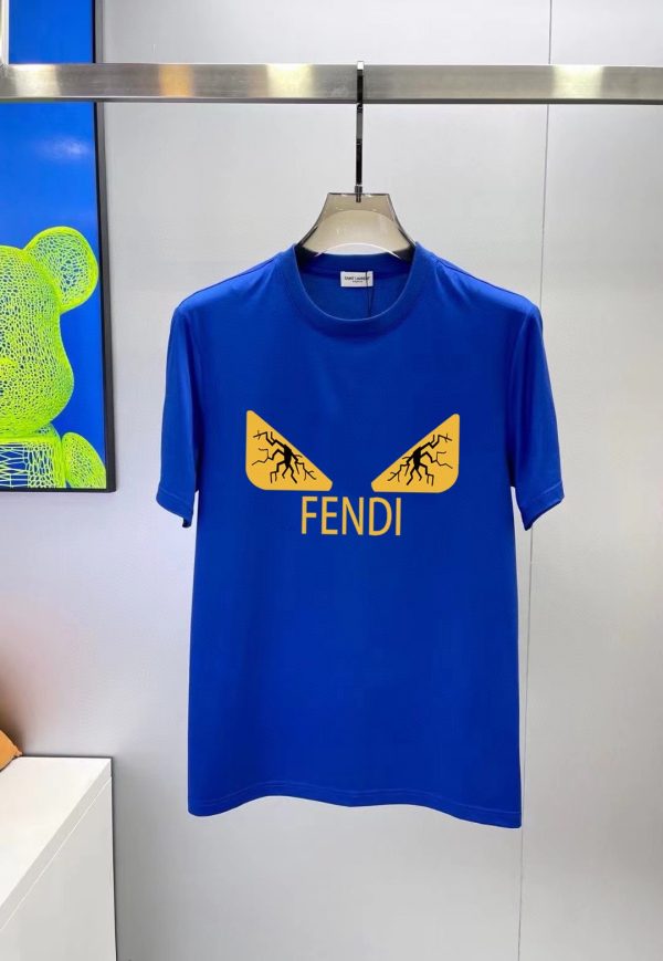 Brand [FENDI] (Fat Gospel) original single men's casual short-sleeved T-shirt, 2023 spring and summer new product, customized top logo craft on the chest - Image 5