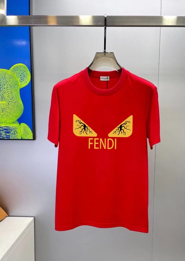 Brand [FENDI] (Fat Gospel) original single men's casual short-sleeved T-shirt, 2023 spring and summer new product, customized top logo craft on the chest - Image 3