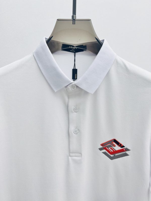 Fendi23 spring and summer new short-sleeved polo shirt, fashionable and versatile, hot style?Customized imported mercerized pearl fabric - Image 8