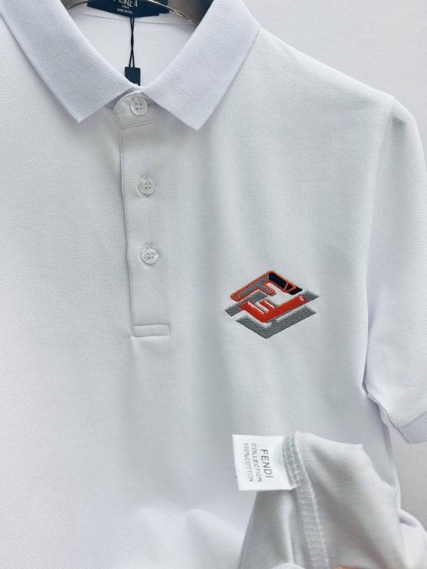Fendi23 spring and summer new short-sleeved polo shirt, fashionable and versatile, hot style?Customized imported mercerized pearl fabric - Image 6