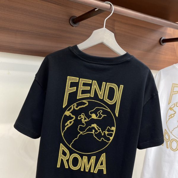 Fendi23 spring and summer new product double F embroidery fashion round neck short-sleeved T-shirt limited order from overseas trading companies, direct delivery from Hong Kong warehouse, limited number of boutiques - Image 5