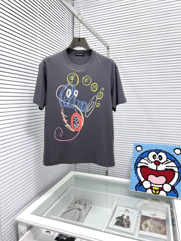 FENDI 2023 latest printed short sleeves, high-quality counter original single short sleeves, top-level craftsmanship imported fabrics, high-quality offset printing design for counters - Image 9
