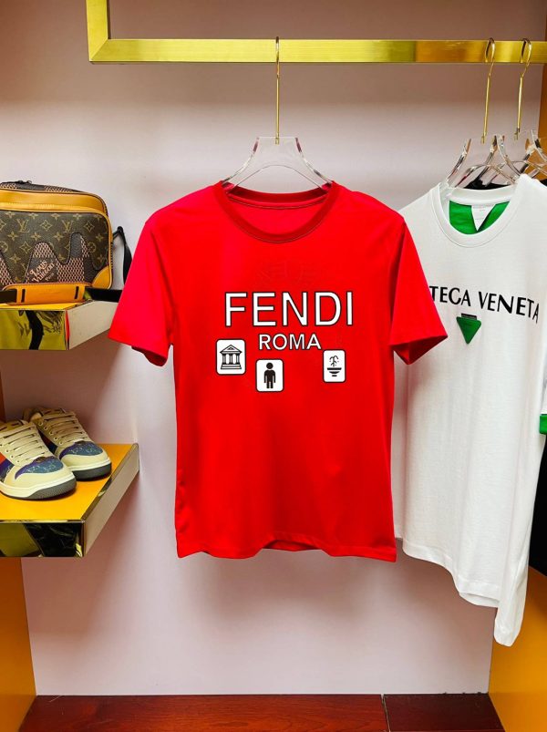 Brand [FENDI] (Fat Gospel) original single men's casual short-sleeved T-shirt, new product for spring and summer 2023, customized top logo craft on the chest - Image 9