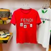 Brand [FENDI] (Fat Gospel) original single men's casual short-sleeved T-shirt, new product for spring and summer 2023, customized top logo craft on the chest