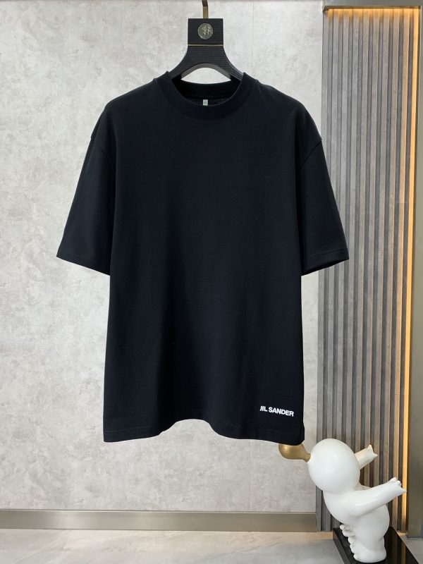 JIL Sander 2023 summer new drop-shoulder profile short-sleeved T-shirt, jacquard logo on the chassis, imported machine blessing, embroidery is exquisite and three-dimensional - Image 17