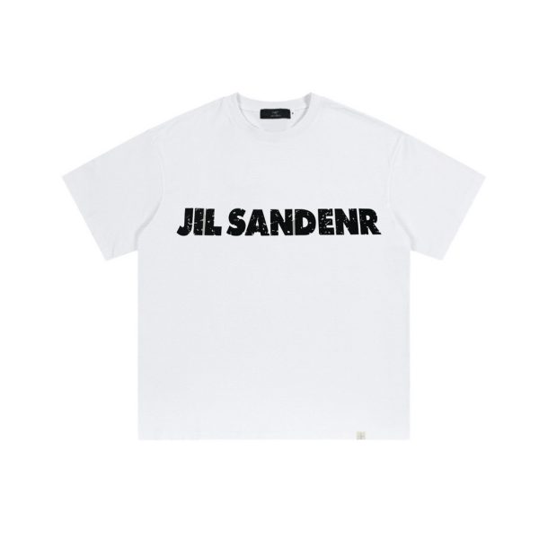 Arctertx/ Archeopteryx x JIL SANDER joint cooperation flocking foam printing gold thread embroidery casual short sleeves - Image 8