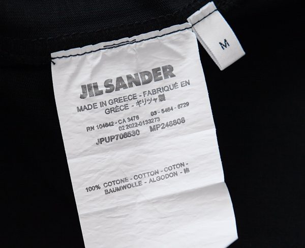 JIL Sander JIL Sander 23 spring and summer new JIL letter patch, basic grape purple loose personality elastic hem half sleeves, round neck short-sleeved T-shirt, high-weight combed cotton twill cotton fabric - Image 4