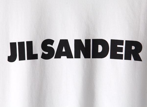 JIL SANDER 23 spring and summer new minimalist chest letter print oversize loose men and women couple round neck short-sleeved T-shirt - Image 10