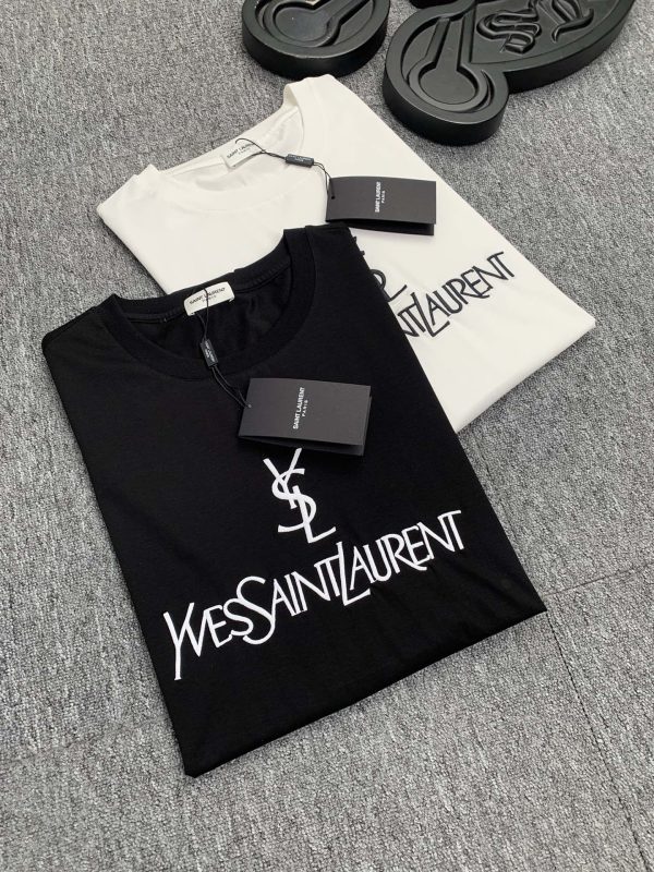 YSL Saint Laurent men's 2023 spring and summer new short-sleeved T-shirts, the summer office is elegant, tall and fashionable, and the first choice is a round neck short-sleeved - Image 10