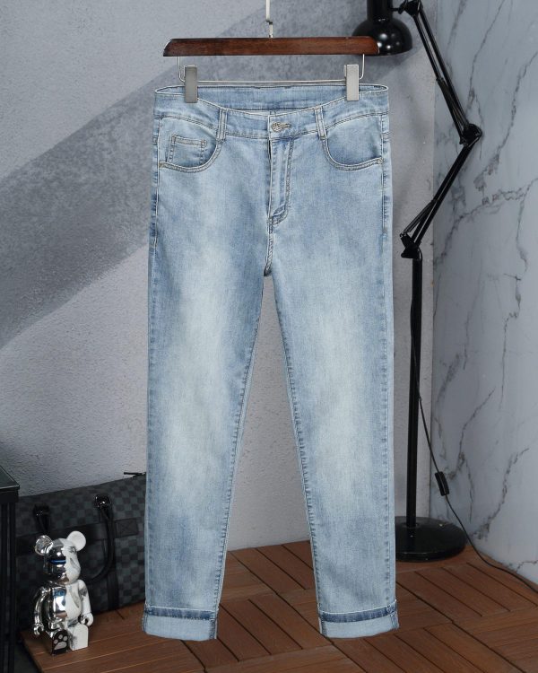 YSL [Yves Saint Laurent] 2023 spring and summer new hot style ? counter 1:1 original light mature men versatile style classic jeans - Image 4