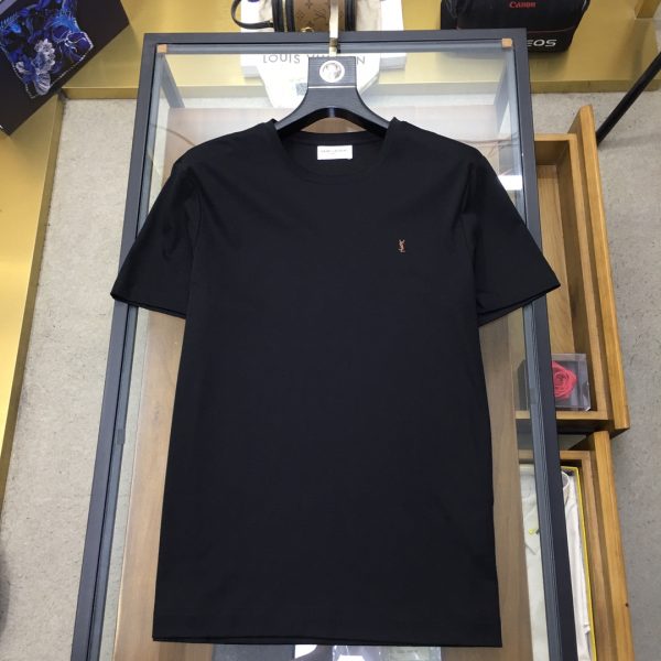 《Ysl..》?2023 spring and summer new round neck short-sleeved T-shirt. The three standards are complete, the details are perfect, and the imported high-count mercerized fabric is very soft. - Image 3