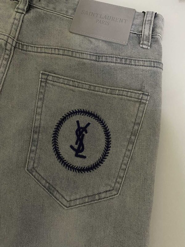 YSL's 23SS spring and summer new jeans replenishment order arrives, high-end quality, slim fit, elastic fabric - Image 9