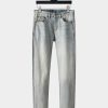 YSL Saint Laurent 23SS spring and summer series jeans, small straight design, high-end washing process, elastic fabric, high comfort, creative embroidery LOGO design on the back pocket