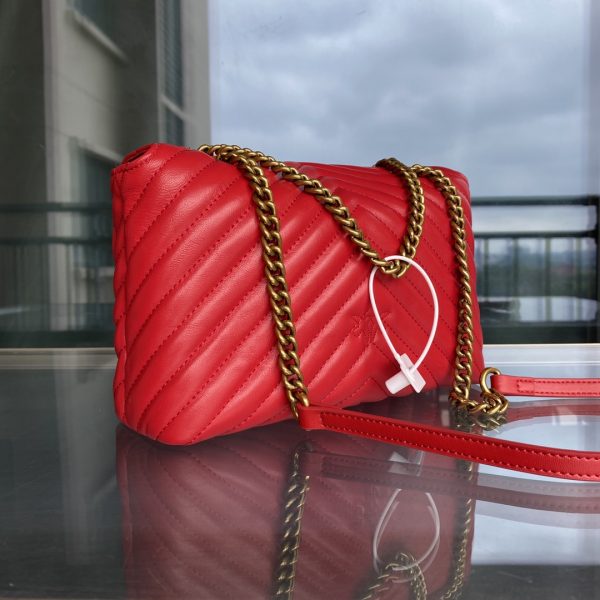 Pinko Ladies Classic Love Shoulder Bag FARFETCH Red - Image 4