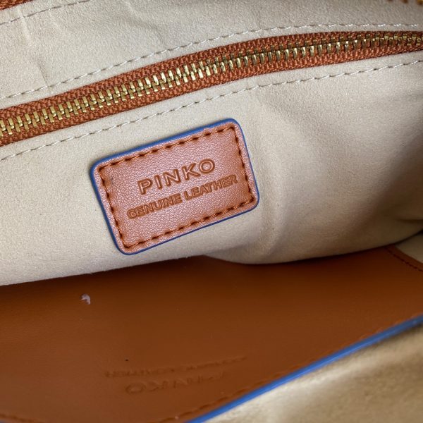 Pinko 2022 New Denim Denim Bag One-Shoulder Diagonal Flying Bird Underarm Bag Canvas Swallow Bag - Image 17