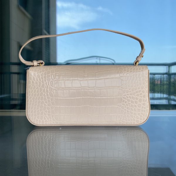 Pinko Swallow Bag 2022 Spring And Summer Crocodile Pattern Baguette Bag Underarm Bag One Shoulder Messenger Women’S Bag White - Image 3