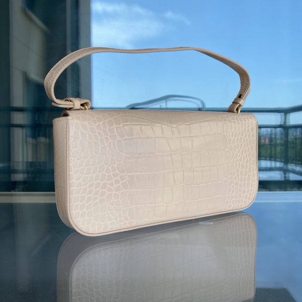 Pinko Swallow Bag 2022 Spring And Summer Crocodile Pattern Baguette Bag Underarm Bag One Shoulder Messenger Women’S Bag White - Image 4