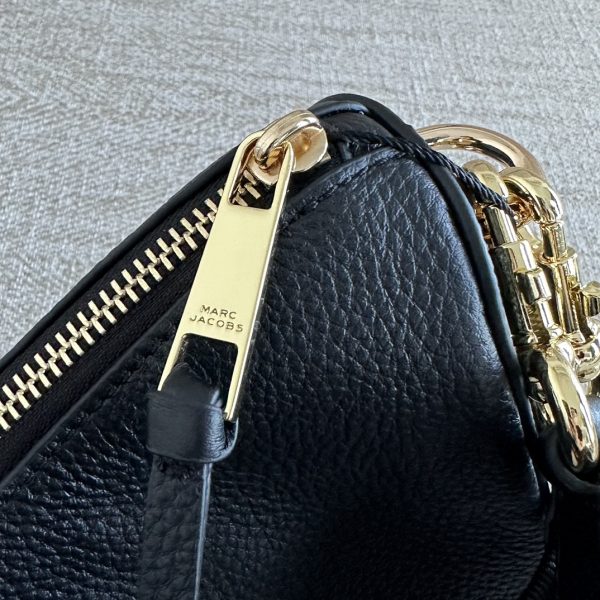 Marc Jacobs Underarm Bag New Lychee Pattern Top Layer Cowhide Single Shoulder Messenger Shoulder Strap Detachable Adjustable Length Dust Bag Black - Image 7