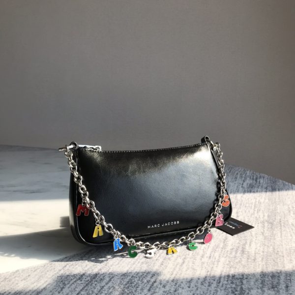 Marc Jacobs Devon Charm Purse Letter Chain Armpit Bag Shoulder! The Shoulder Strap Can Be Detached To Make A Necklace Black - Image 2