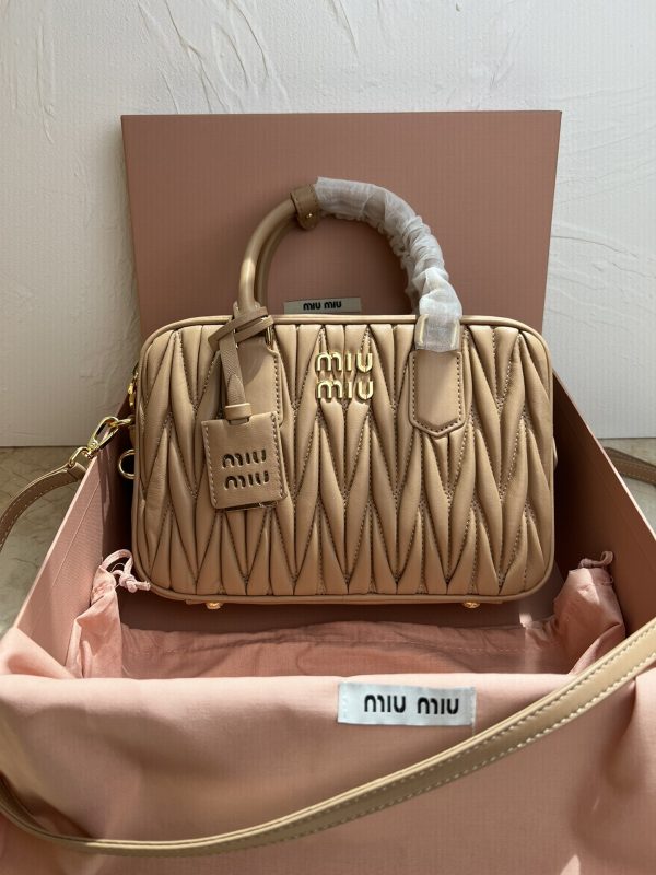 MiuMiu new too pretty bowling handbag gold 5BB124